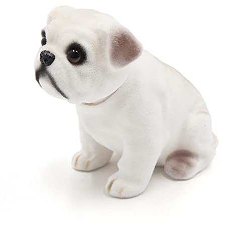 sourcingmap Car Dog Shape Nod Nodding Bobblehead Dashboard Decoration White