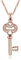 Crystalline Azuria Women Girls 18ct Rose Gold Plated White Zirconia Crystals Key Pendant Necklace 17.7 inches