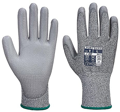 Portwest Vending MR Cut PU Palm Glove, Size: XXL, Colour: Grey, VA622G7RXXL