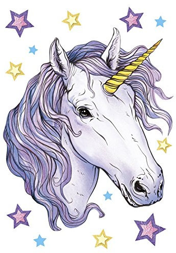 Ideen mit Herz Color Bügeltransfers, DIN A4, Einhorn: Moonlight | Textilien wie T-Shirts & Taschen mit Bügelmotiven verzieren | Bilder schnell & einfach aufbügeln | DIY Textildesign