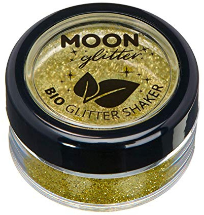 Biodegradable Eco Glitter Shakers by Moon Glitter - Gold - Cosmetic Bio Festival Makeup Glitter for Face, Body, Nails, Hair, Lips - 5g