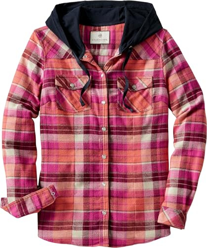 Legendary Whitetails Lumber Jane - Camisa de Franela con Capucha y Botones para Mujer