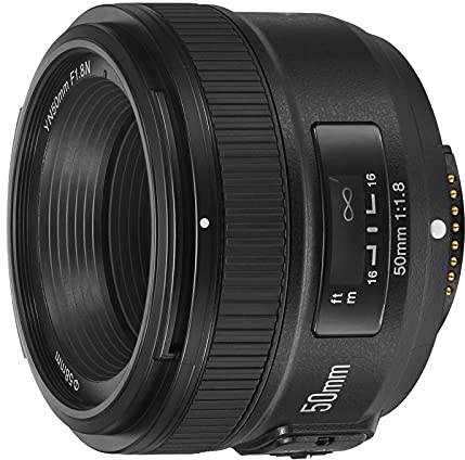 YONGNUO YN50mm F1.8, Standard Prime Auto Focus Lens for Nikon Full Frame SLR F Mount Cameras Black