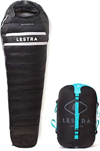 Lestra Outdoor ­ Alaska Original - Sac de Couchage Grand Froid - T° limit Confort -14 °C - Fermeture Droite - Duvet de Canard - Adulte - 220 x 80 cm - 1,4 kg Noir