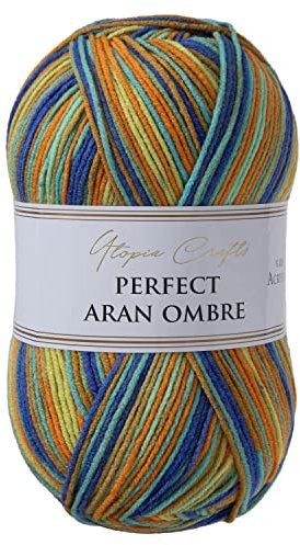 Utopia Crafts Aran Ombre Multicolour Knitting and Crochet Yarn, 300g - 600m (006)