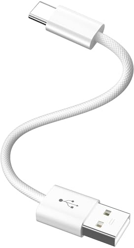 Carplay flätad kabel för iPhone 16:e 15 bil 30 cm, 18 W 3A bilflätad kabel för Apple CarPlay och Android Auto, USB till USB C-kabel snabbladdningsdata för Samsung A56 A36 A16 Pixel 10 Pro