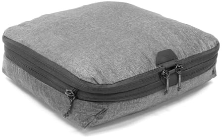Peak Design Packing Cube, Charcoal, Weatherproof Luggage Cube with Dual Compartment Organization, Expansion and Compression, Zipper Opening, Travel Organizer for Men and Women, Size M