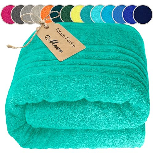 Lashuma Sauna Handtuch 80x220 cm Meeres Türkis – Weiches & Atmungsaktives Saunatuch für Damen & Herren, Deluxe Qualität, Saugstark & Pflegeleicht