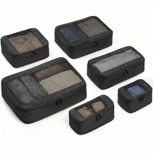 MURISE Packing Cubes Compression, 6 Packkuber för Ryggsäck & Resa