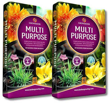 2 x 60 Litre Multipurpose Compost – Premium All-Purpose Potting Soil for Indoor & Outdoor Plants, Flowers, Vegetables & Seedlings (Pack of 2)