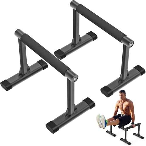Kipika Barres de parallettes, barres de pompes en bois et barre de dips avec poignées épaisses, équipement de fitness sans roche pour poirier, L-Sit, gymnastique et musculation, capacité de 226,8 kg