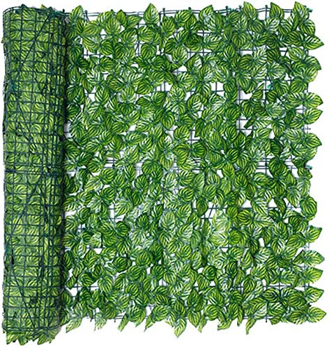 Konstgjort murgröna blad – UV-beständigt trädgårdsspaljé staketpaneler för inomhus/utomhusbruk, 2 x 2 m, perfekt för balkong, landskapsarkitektur och väggtäckning.