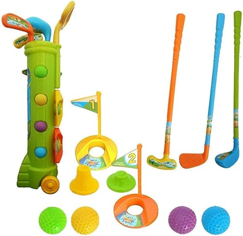 Neel Saanjh Kids Plastic Golf Toy Set with Clubs, Flags, and Holes, Easy Storage and Transport, Fun Outdoor and Indoor Sports Toy, Safe, Lightweight, Bright Colors and Engaging Design, Perfect Toy For