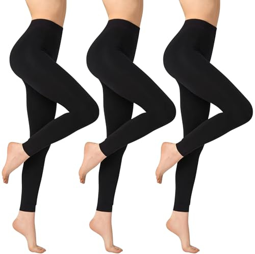 InfiniZer 3 Pairs 80D Footless Dance Tights for Women, Stretchy Opaque Soft Footless DanceTights Pantyhose for Daily Ballet