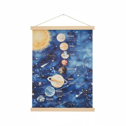 VintCraft Space Decor Solar System Poster 12x16 Inch, Astronomy Educational Wall Art for Kids Playroom, Baby Nursery & Family Living Room,Great for Boys & Girls Birthday, Baby Shower, Christmas