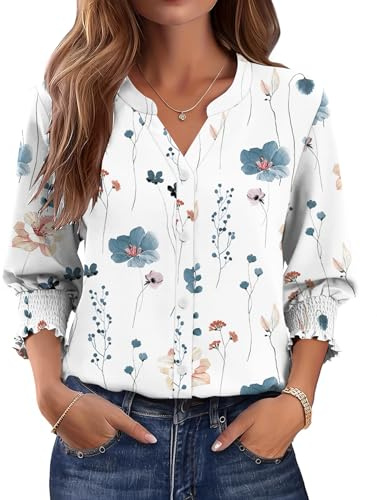 Rapbin Womens Blouses 3/4 Sleeve Shirt Tshirt Fashion Tops Casual Clothing