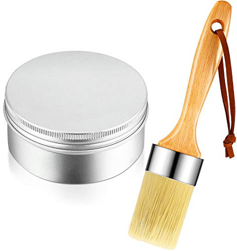 Finishing Wax Furniture Wood Finishing Clear Chalk Paint Waxes Sealing and Painted Brush for Painting Interior Furnitures(7 Ounces,Clear)