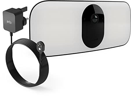 Arlo Pro 3 Outdoor Floodlight Camera and Outdoor Power Cable Bundle, Black