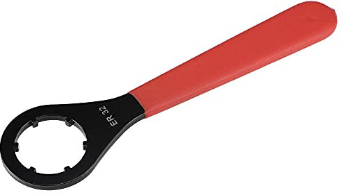 uxcell O-Type Collet Chuck Wrench Spanner for ER32 Lathe Clamping Nut with Red Non-Slip Handle
