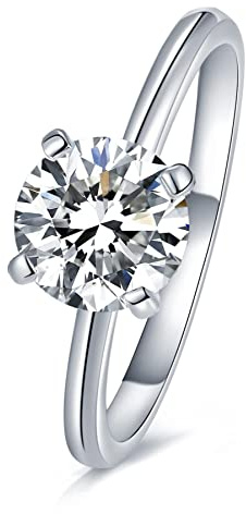 Mejewri Moissanite Engagement Rings 925 Sterling Silver Rings for Women 2CT