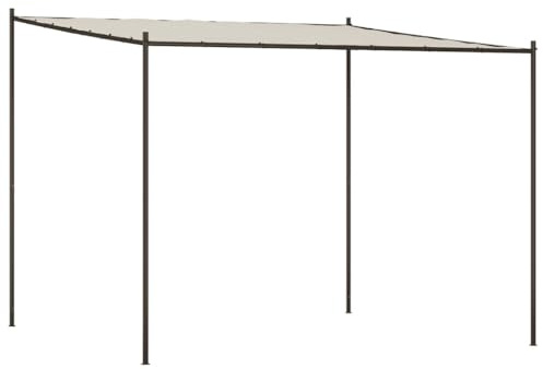 vidaXL Paviljong vit 3x3 m 180 g/m² tyg och stål, trädgårdstält, vindskydd, paviljong i metall, partytält, solskydd, metallpaviljong