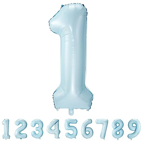 Geburtstag zahlen luftballon 1 jahre Folienballon Kindergeburtstag Deko blau-Mädchen Junge Geburtstag 1 jahr 40 - 101cm Folienballon 1 jahre Geburtstags deko-fliegt mit Helium