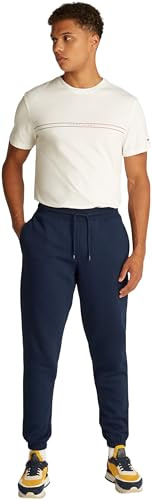 Tommy Jeans Herren Jogginghose Slim Fit Flag mit Tunnelzug, Blau (Dark Night Navy), L