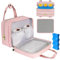 Wearable Breast Pump Bag with Cooler Compartment Compatible with Momcozy M5/S12 Pro, Elvie & Medela Pump, Carrying Case with a Ice Pack & Waterproof Mat for Breast Pump and Accessories,Pink