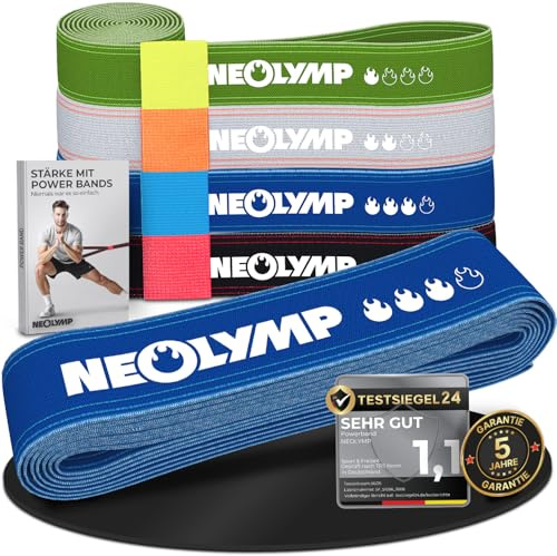 NEOLYMP Stoff Gymnastikband mit Verstellschnalle - langlebige & waschbare Resistance Bands - umweltfreundliche Fitnessbänder (normal)