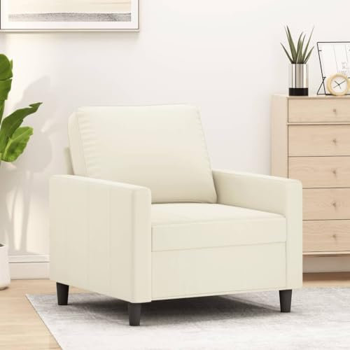 Gecheer Poltrona Crema 60 cm Velluto,Poltrona,Poltrocina,Sedia,Relax,Poltrona da TV,Poltrona Relax,Comoda,Poltrona Reclinabile,Poltrone per Soggiorno,P359187
