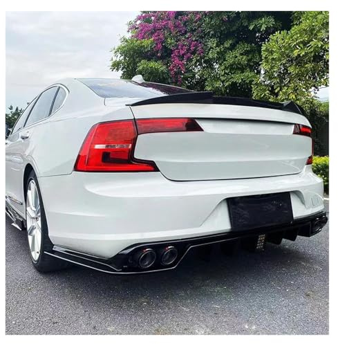 Spoiler bak För Volvo För S90 Carbon Fibe 2017-2020 Bakre Trunk Spoiler Frp Material Bil Vingar Tuning Exteriör Del Bil Spoiler Wing(Unpainted)