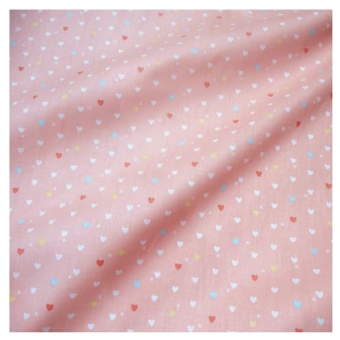 AMateschitz Tessuto di Cotone al Metro, Stoffe per Cucire, Pacchetti di Tessuto Stampato, Pura Cotone, Stoffa con Motivo Cuore Vintage, Fiori a Patchwork per Abbigliamento, Fai da Te, Cuciture, Quilt