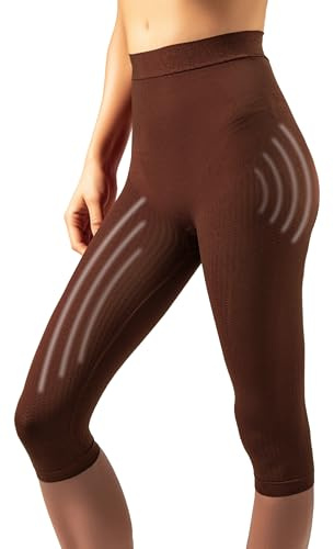 SLIMCELL Leggins Anticellulite Drenanti Donna Modellanti - Guaina Contenitiva Donna, Pantaloni Anticellulite, Leggings Capri Pancia Piatta, Intimo Modellante Snellente, Shapewear - Made in Italy