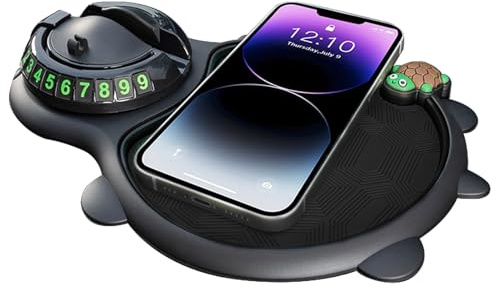 Alfombrilla para coche, soporte para teléfono móvil, organizador multifuncional con compartimento para discos de aparcamiento, para llaves de escritorio y piezas pequeñas