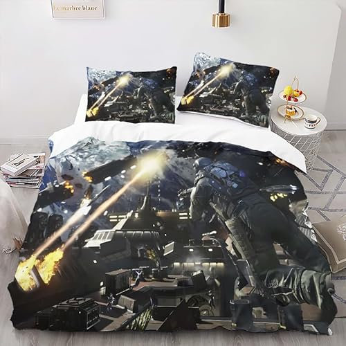 YARUHAN Bettwäsche 155x220cm,Zukunft Star Wars 3D Motive Bettbezüge 3 Teilig Mit Verdecktem ReißVerschluss Und 2 KissenbezüGe Sind 80x80 cm Atmungsaktive Angenehme Bettbezug#YR8