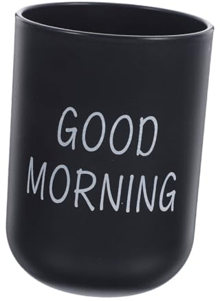 KOMBIUDA Taza De Plástico para Enjuague Bucal Negra Vaso Multiuso para Cepillos De Dientes y Almacenamiento Baño Reutilizable y Fácil De Limpiar para Hogar Hotel y Viaje
