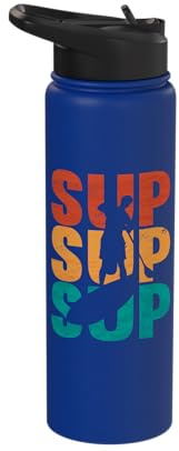 SUP Stand Up Paddle Retro Vintage Paddle Boarding Stainless Steel Insulated Water Bottle