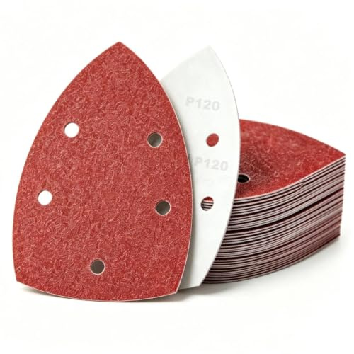 LONGERSIZHAN 60Pcs Lijas Eléctrica Lija Madera Grano 120, Triangulares