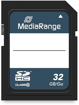 MediaRange SDHC Speicherkarte 32GB - Geschwindigkeit Klasse 10, Lesegeschwindigkeit bis 45 MB/s, externer Datenspeicher für Mobile Endgeräte wie Digitalkameras oder Smartphones
