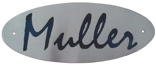 GUIZZO Creart - Targa Personalizzata con Nome, Via e/o Numero Civico Esterno, in Acciaio Inox - Targhetta Personalizzata Made in Italy, Porta Ingresso Personalizzata Multiuso, 15x6H cm