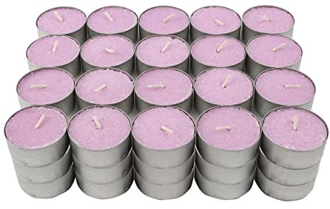 Lumini Profumate, 60 Unità Tealight Colore Viola Candele Lumini Aromatiche - Lavanda