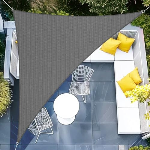 Sunnylaxx 3x3x4,25m Sonnensegel Dreieckig, Wasserdicht Sonnenschutz Sunsegel Color Anthrazit, 95% UV-Schutz,für Außenbereich,Garten