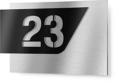 Graviers Design Numero civico personalizzabile in vetro acrilico + acciaio inox V2A 160x110 mm Nero, Resistente alle intemperie, Antiruggine, Targa per porta d’ingresso, Made in Germany