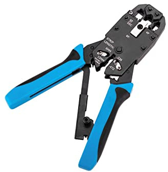 Equip 129409 Professionelles modulares Crimpwerkzeug RJ45 8P8C Profi 4P/2C 4P/4C 6P/4C