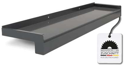HausFux jetLINE Aluminium Fensterbank außen - nach Maß inkl. Putzabschluss, Klinkerabschluss oder Alu-Gleitabschluss - individueller Zuschnitt - bis 3 m (Anthrazit, T x L | 11 x 80 cm)