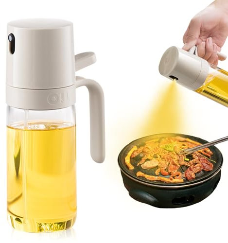 TULEBOLIAN Öl Sprühflasche Glas,250ML Sprühflasche für Speiseöl,Öl Sprayer Flasche lebensmittelecht Ölsprüher,für Speiseöl Kochen Küche Grillen Heißluftfritteuse Backen Salat