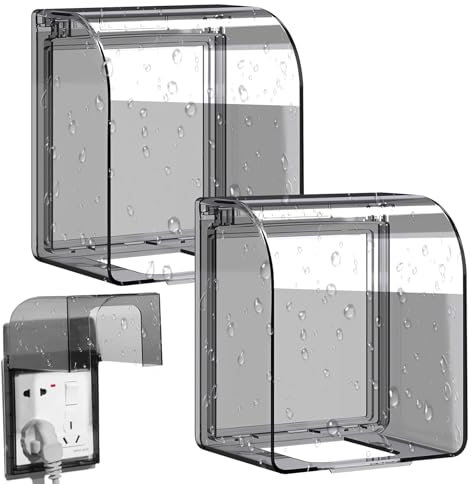 NCTNCX Steckdosen Abdeckung 2 StüCk Steckdose Wasserdicht Transparente Lichtschalter Abdeckung Steckdosenabdeckung FüR 86 Typ Steckdose Deckel FüR Wohnzimmer Balkon KüChe Badezimmer