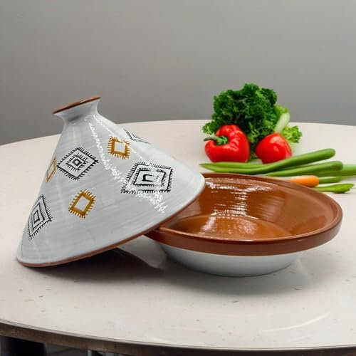 Tajine in Terracotta XL 32cm – Autentica Pentola Etnica Marocchina/Tunisina con Ebook Gratuito 1504251007