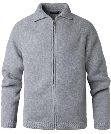 Beryielite Homme Gilet Cardigan Veste Ouvrez Front Zippé avec Tricoté Chaud Coupe rembourré Décontractée Manche Longue Chandail