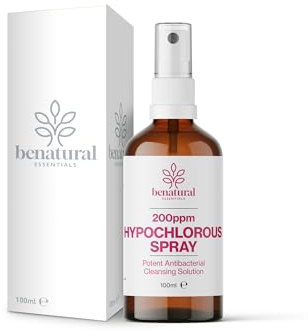 Benatural Essentials | 200PPM Hyphochlorous 100ml Spray | Antibacterial Cleansing Solution | Manufactured in The UK